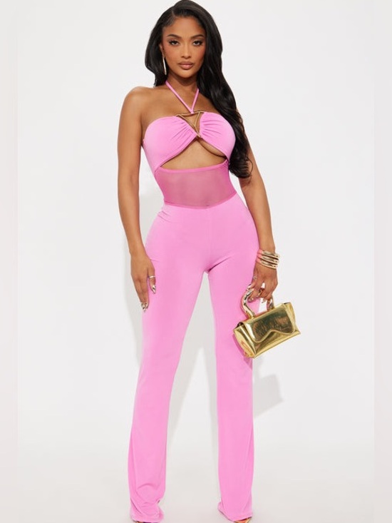 Fashion Nova Pants - Fashion nova Cutout Pink Jumpsuit